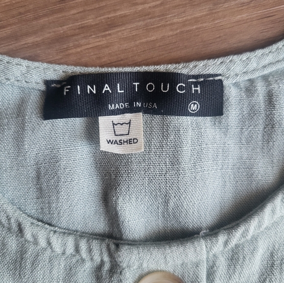 (M) Final Touch linen-like mint tank - Picture 2 of 4